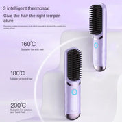 2-in-1 Cordless Hair Straightener Brush & Comb.